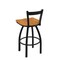 Holland Bar Stool Co 25" Low Back Swivel Counter Stool, Black Wrinkle, Med Maple Seat 82125BWMedMpl - alternate 3